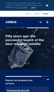 How airbus.com looks like on a mobile device such as an iPhone.