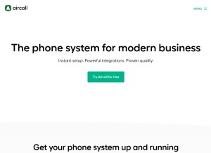 How aircall.io looks like on a tablet such as an iPad.