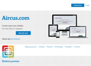 How aircus.com looks like on a tablet such as an iPad.