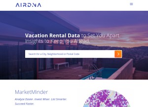 How airdna.co looks like on a tablet such as an iPad.