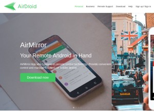 How airdroid.com looks like on a tablet such as an iPad.