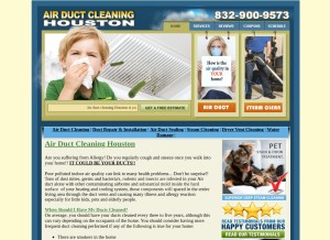How airductcleaninghouston.com looks like on a tablet such as an iPad.