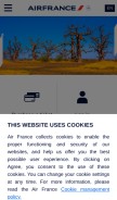 How airfrance.fr looks like on a mobile device such as an iPhone.