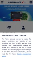How airfrance.us looks like on a mobile device such as an iPhone.