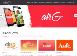 How airg.ca looks like on a tablet such as an iPad.