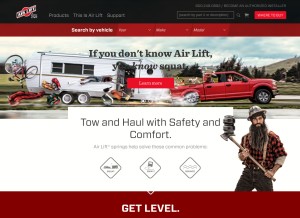 How airliftcompany.com looks like on a tablet such as an iPad.