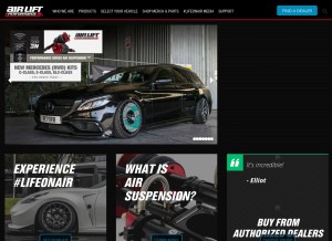 How airliftperformance.com looks like on a tablet such as an iPad.