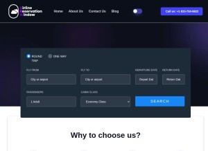 How airlinereservationwindow.com looks like on a tablet such as an iPad.