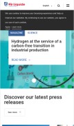 How airliquide.com looks like on a mobile device such as an iPhone.