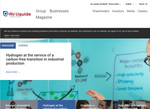 How airliquide.com looks like on a tablet such as an iPad.