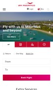 How airmauritius.com looks like on a mobile device such as an iPhone.