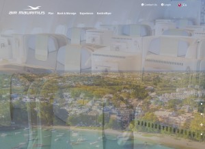 How airmauritius.com looks like on a tablet such as an iPad.