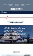 How airmethods.com looks like on a mobile device such as an iPhone.