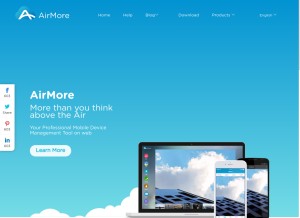 How airmore.com looks like on a tablet such as an iPad.