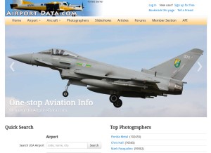 How airport-data.com looks like on a tablet such as an iPad.