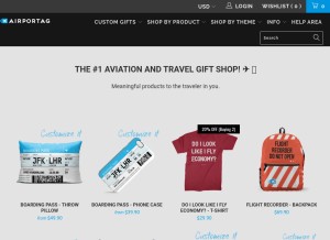 How airportag.com looks like on a tablet such as an iPad.