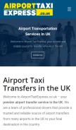 How airporttaxiexpress.co.uk looks like on a mobile device such as an iPhone.