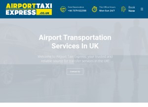 How airporttaxiexpress.co.uk looks like on a tablet such as an iPad.
