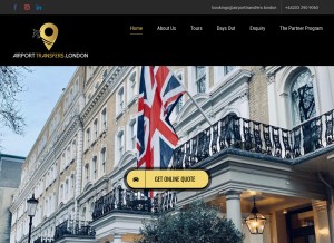 How airporttransfers.london looks like on a tablet such as an iPad.