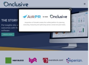 How airpr.com looks like on a tablet such as an iPad.