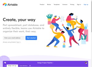 How airtable.com looks like on a tablet such as an iPad.