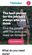 How airtasker.com looks like on a mobile device such as an iPhone.