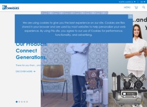 How airtechniques.com looks like on a tablet such as an iPad.
