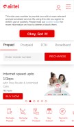 How airtel.in looks like on a mobile device such as an iPhone.