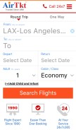 How airtkt.com looks like on a mobile device such as an iPhone.