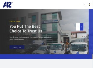 How airtoair.com.my looks like on a tablet such as an iPad.