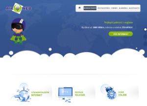 How airweb.cz looks like on a tablet such as an iPad.