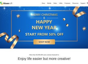 How aiseesoft.com looks like on a tablet such as an iPad.