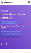 How aiseesoft.fr looks like on a mobile device such as an iPhone.