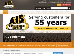 How aisequip.com looks like on a tablet such as an iPad.