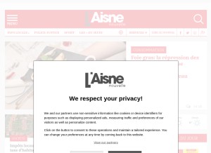 How aisnenouvelle.fr looks like on a tablet such as an iPad.