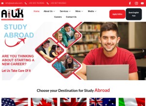 How aiuk-edu.com looks like on a tablet such as an iPad.