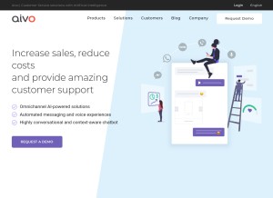 How aivo.co looks like on a tablet such as an iPad.