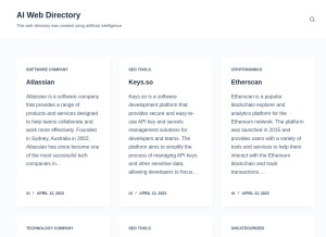 How aiwebdir.com looks like on a tablet such as an iPad.