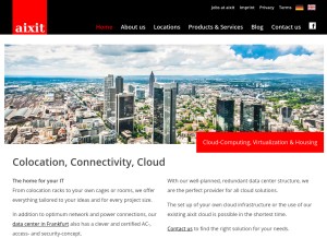 How aixit.com looks like on a tablet such as an iPad.