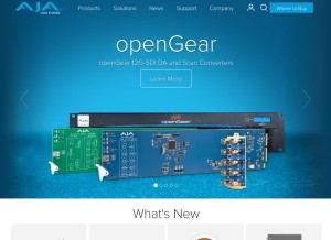 How aja.com looks like on a tablet such as an iPad.