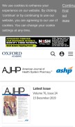 How ajhp.org looks like on a mobile device such as an iPhone.