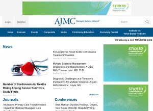 How ajmc.com looks like on a tablet such as an iPad.