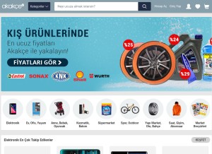How akakce.com looks like on a tablet such as an iPad.