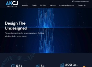 How akcjventures.com looks like on a tablet such as an iPad.