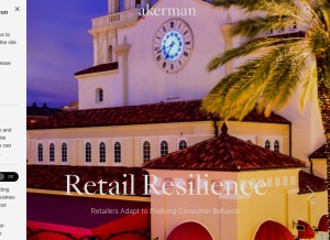 How akerman.com looks like on a tablet such as an iPad.