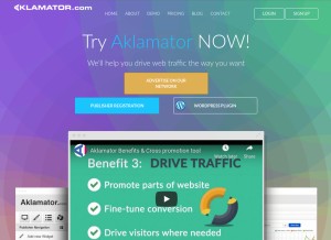 How aklamator.com looks like on a tablet such as an iPad.