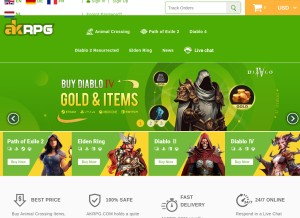 How akrpg.com looks like on a tablet such as an iPad.