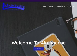 How alainacase.com looks like on a tablet such as an iPad.