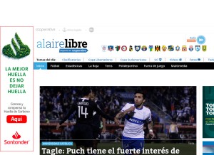 How alairelibre.cl looks like on a tablet such as an iPad.