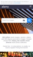 How alamy.com looks like on a mobile device such as an iPhone.
